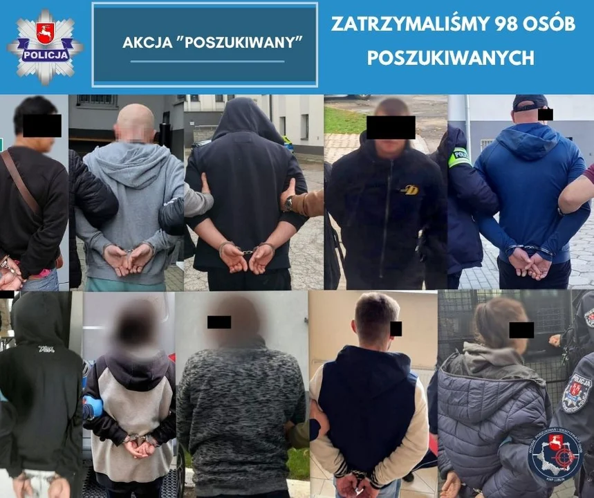 Akcja Poszukiwany w woj. lubelskim. Policja zatrzymała 98 osób, jedna schowała się w... szafie